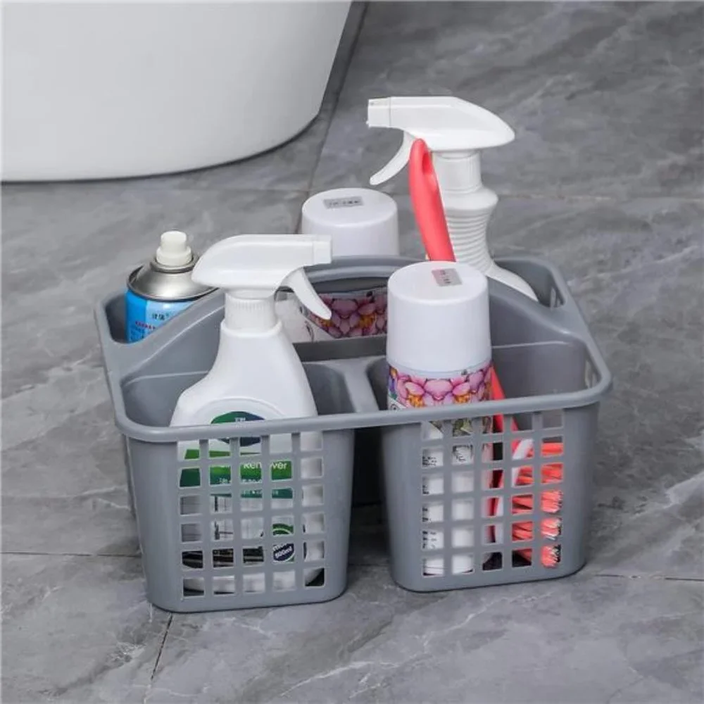 Portable Shower Caddy Basket with Compartments Cleaning Supplies Organizer